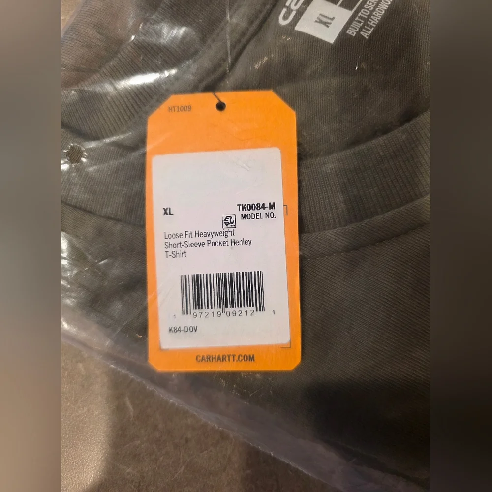 Carhartt Men's Olive Short Sleeve Henley - Picture 3 of 4
